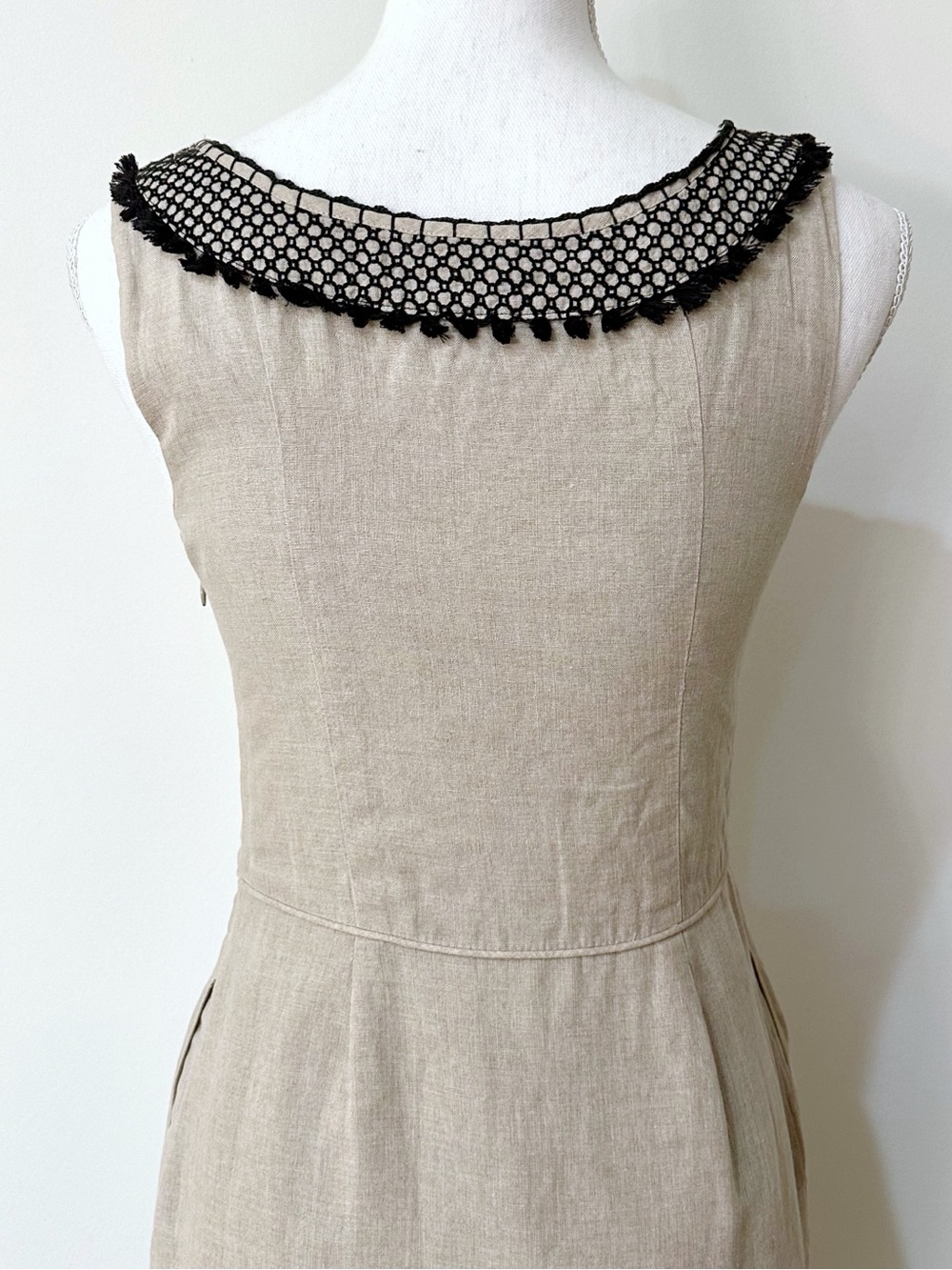 🔥 HOST PICK 🔥 J. Crew Linen Tassel Sheath Sleeveless Dress Size 2 - Picture 6 of 8